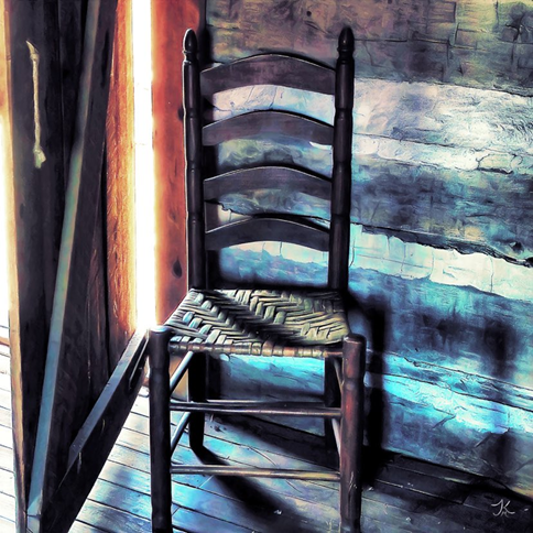 Old chair on the front porch